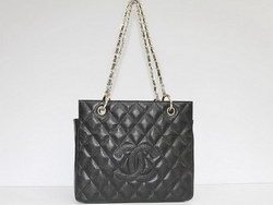 AAA Chanel Classic Quilted Tote Bags Caviar Leather 35625 Black Fake